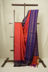 Orange Raw Silk Saree - SRORSS1045