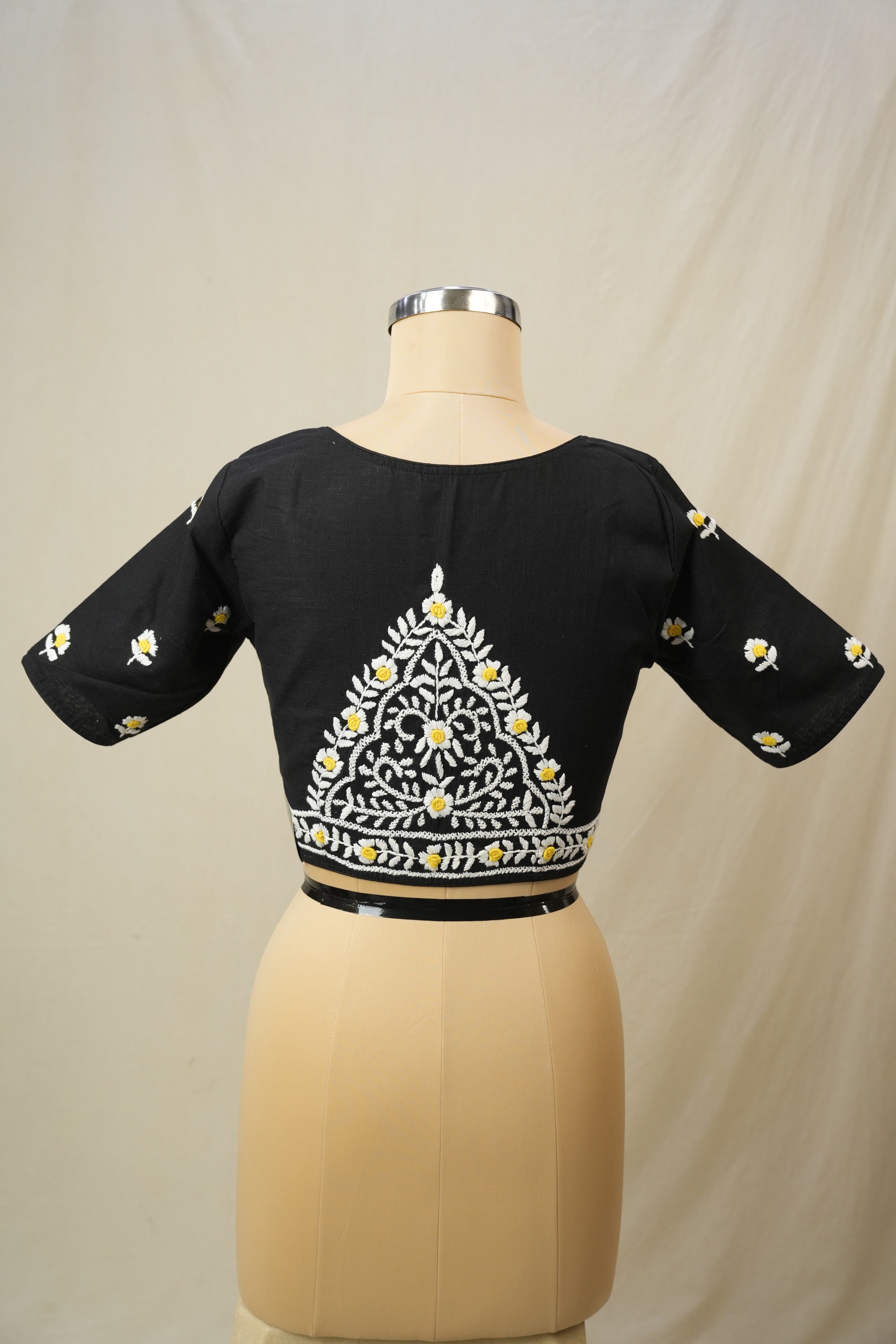 Black Cotton Blouse - SRBCB24