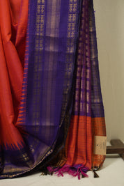 Orange Raw Silk Saree - SRORSS1045