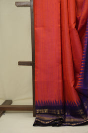 Orange Raw Silk Saree - SRORSS1045