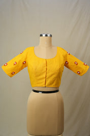 Turmeric Yellow Cotton Blouse - SRTYCB25