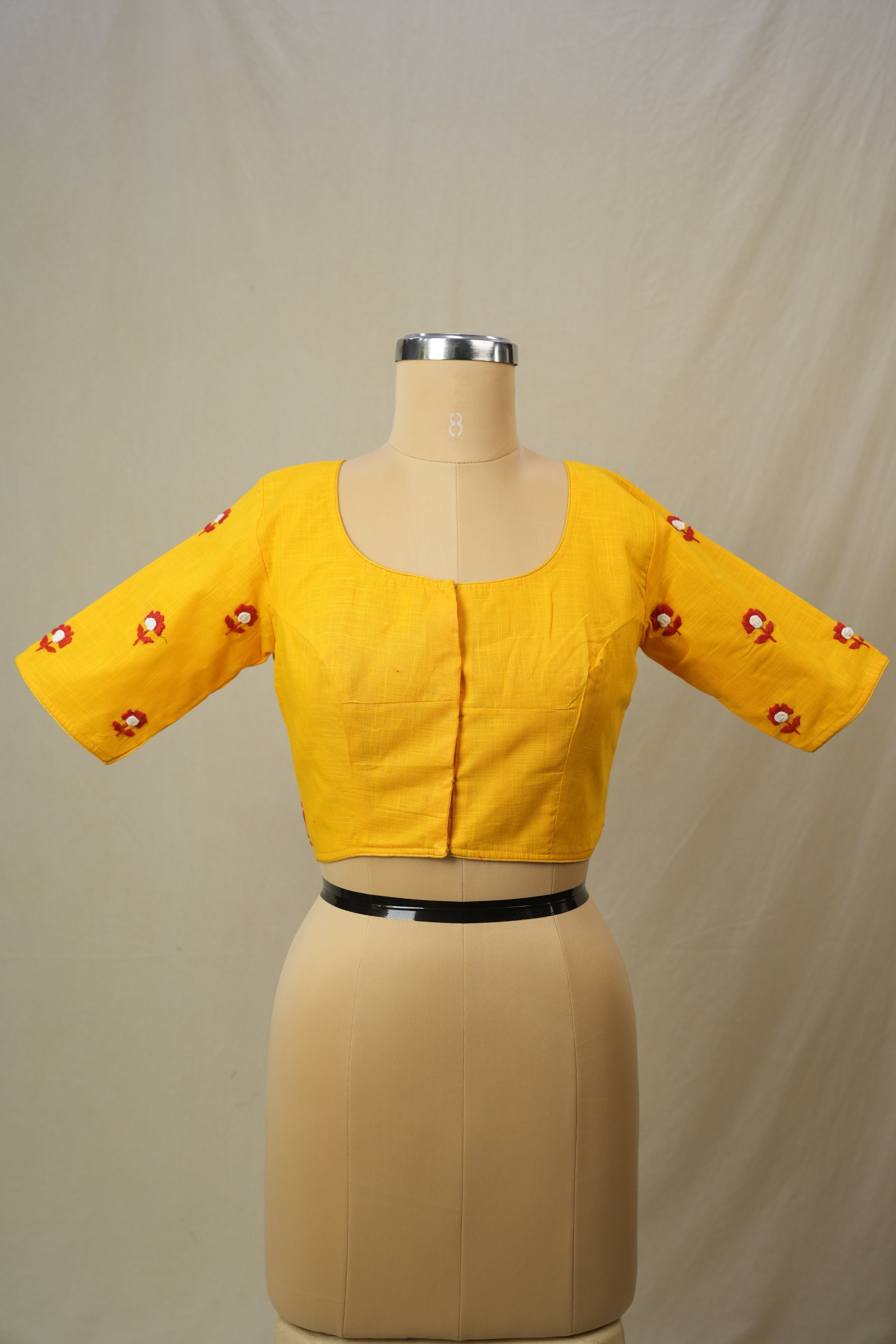 Turmeric Yellow Cotton Blouse - SRTYCB25