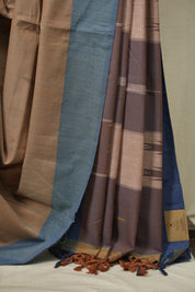 Brown Cotton Ilkal Saree - SRBCIS1062