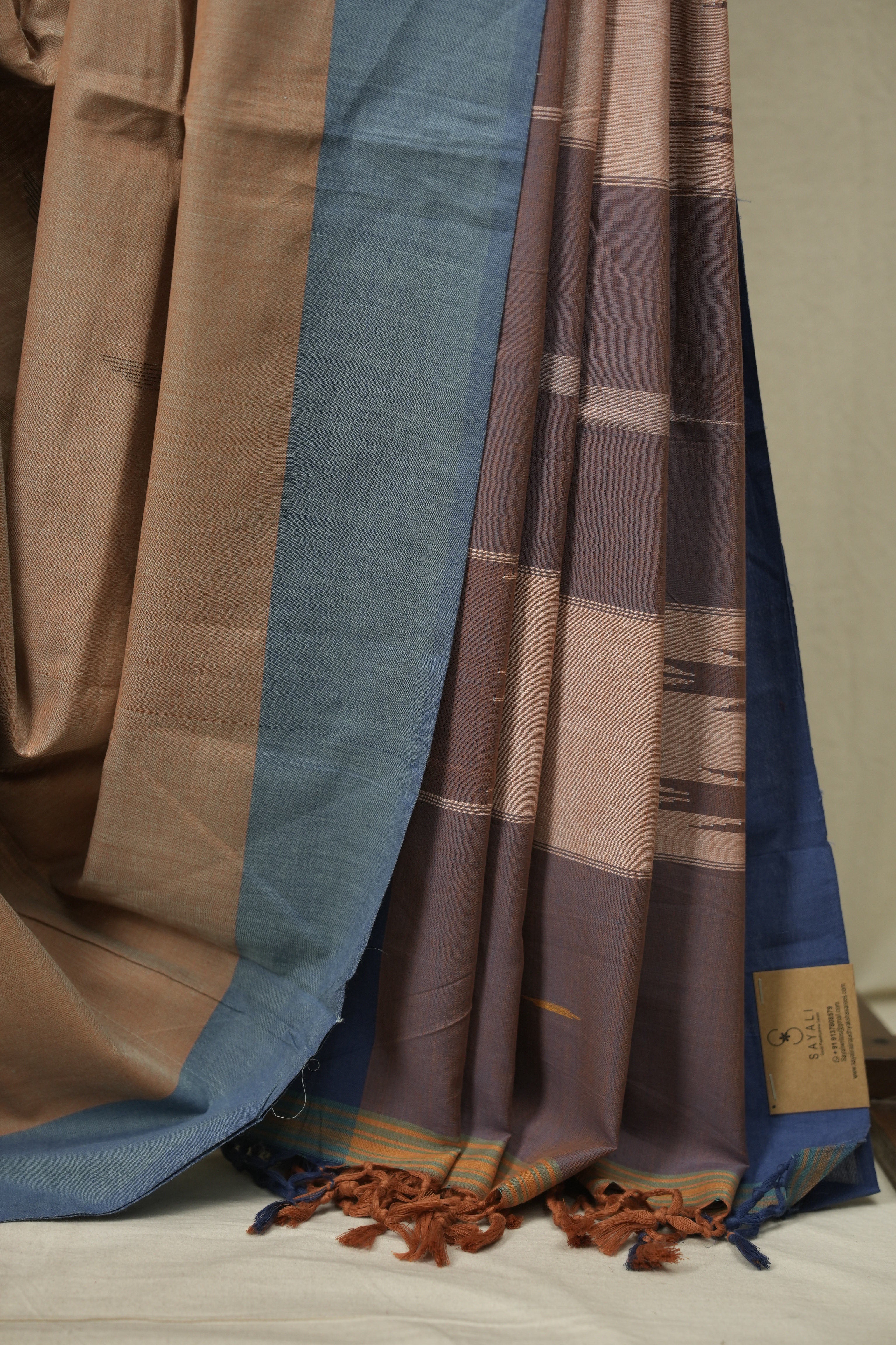 Brown Cotton Ilkal Saree - SRBCIS1062