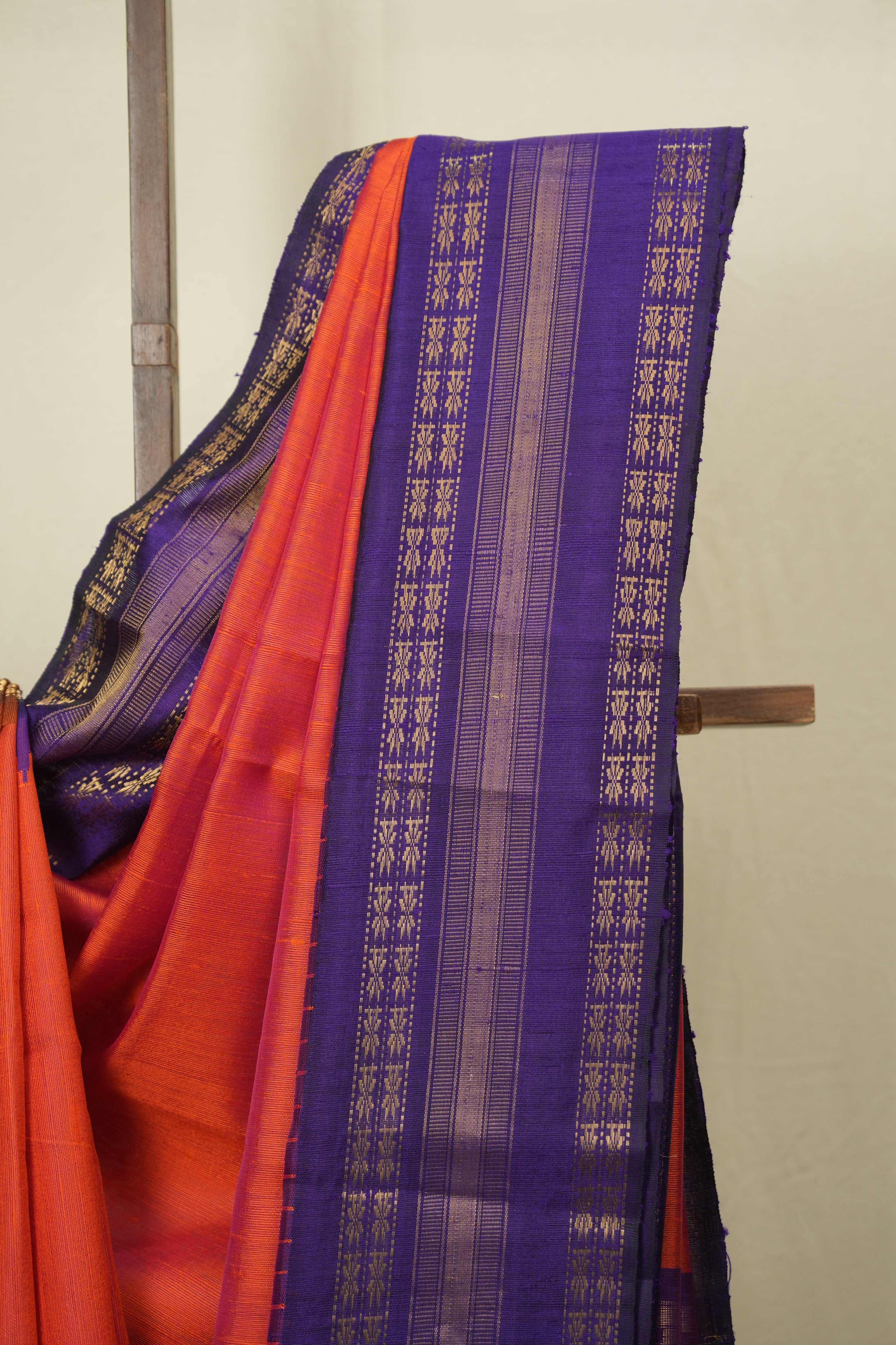 Orange Raw Silk Saree - SRORSS1045