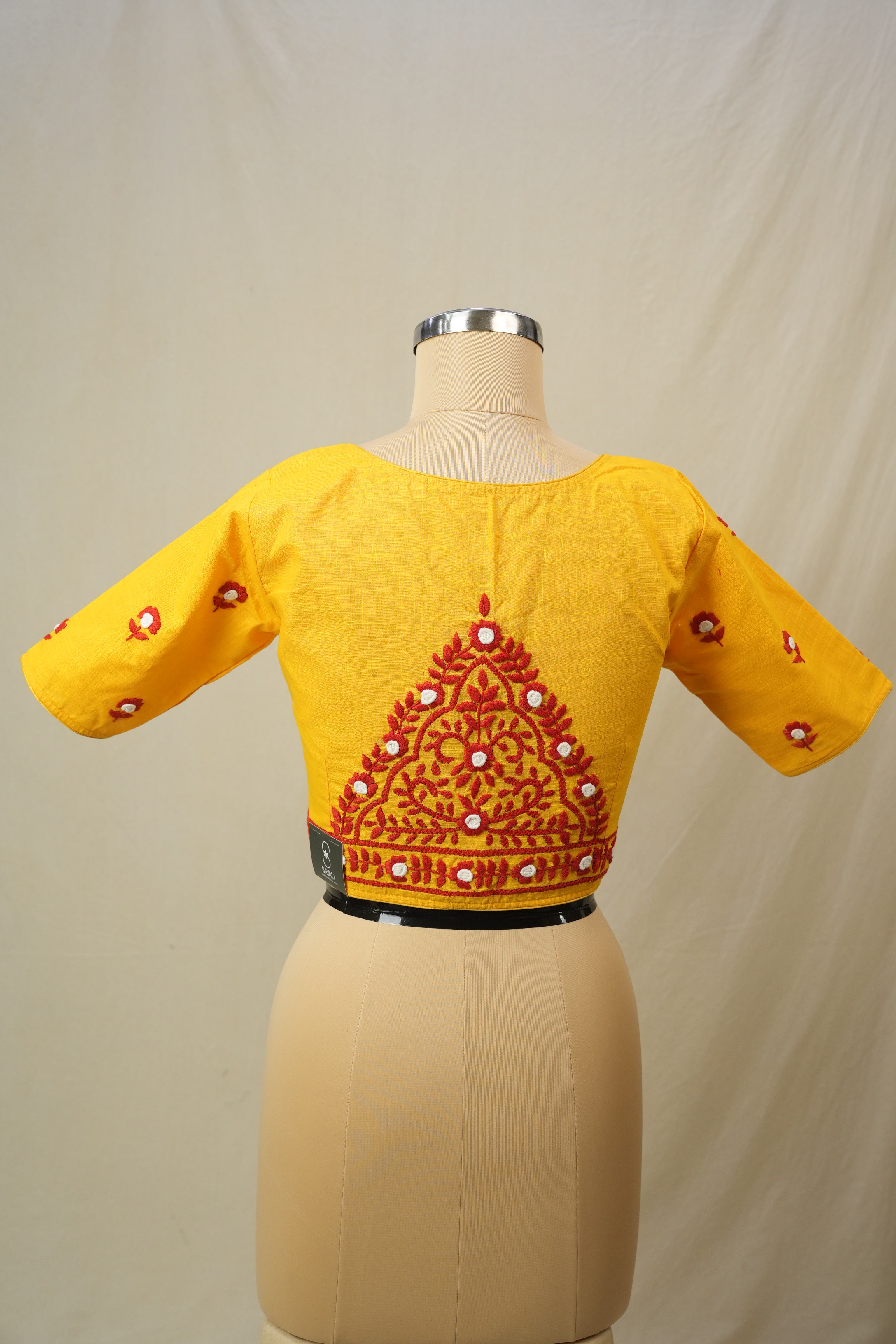 Turmeric Yellow Cotton Blouse - SRTYCB25