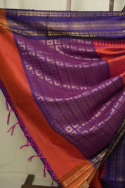 Orange Raw Silk Saree - SRORSS1045