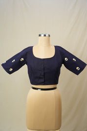 Navy Blue Cotton Blouse - SRNBCB26