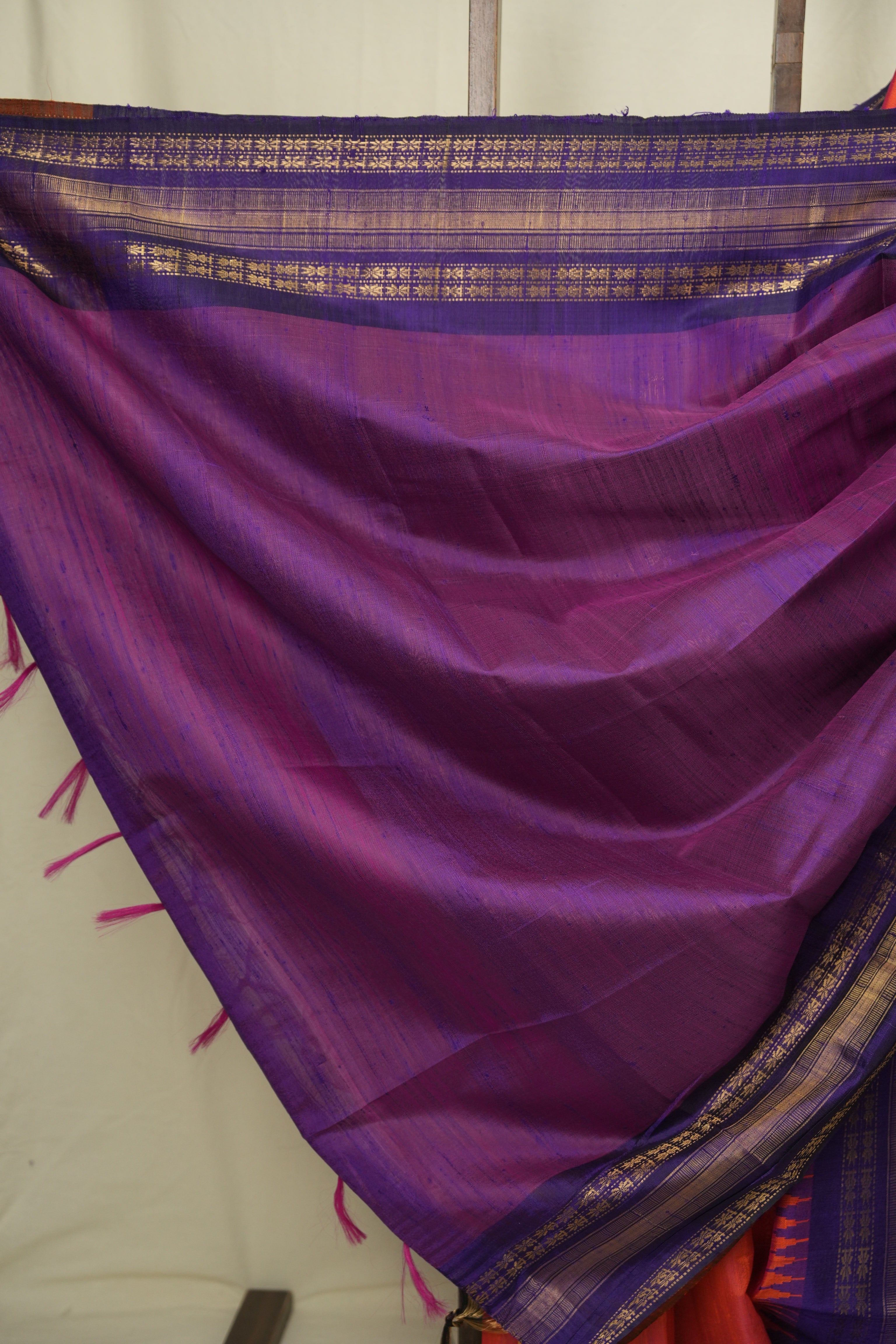 Orange Raw Silk Saree - SRORSS1045