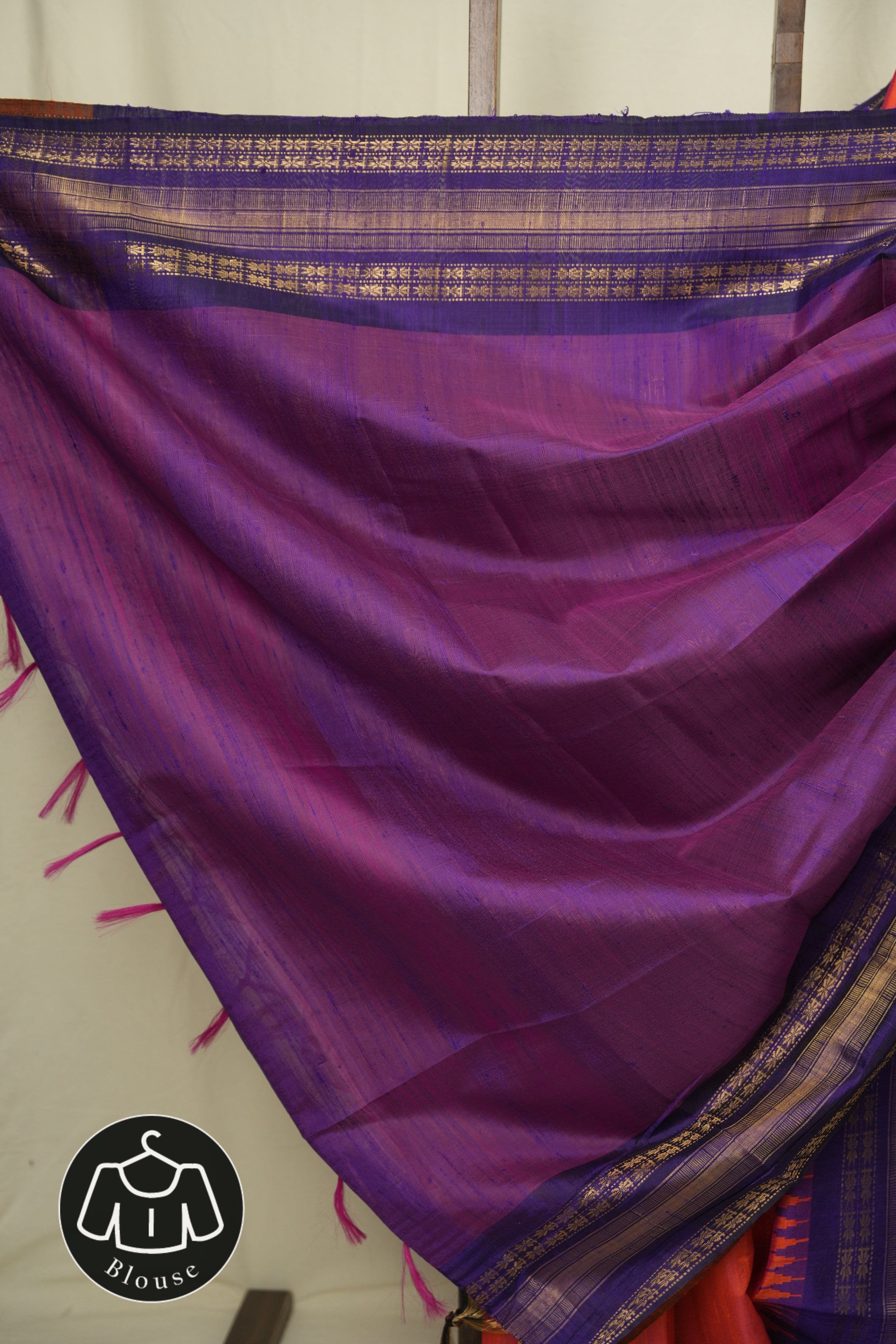 Orange Raw Silk Saree - SRORSS1045