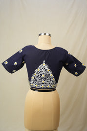 Navy Blue Cotton Blouse - SRNBCB26