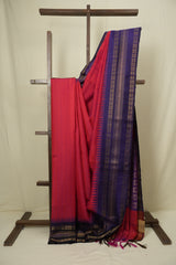 Red Raw Silk Saree - SRRRSS1046