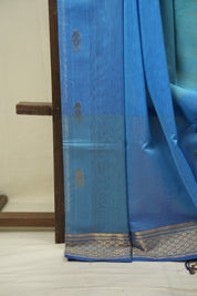 Dual Tone Blue Maheshwari Saree- SRDTBMS1366