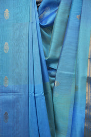 Dual Tone Blue Maheshwari Saree- SRDTBMS1366