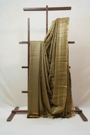 Moss Green Tussar Silk Saree - SRMGTSS1290