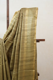 Moss Green Tussar Silk Saree - SRMGTSS1290