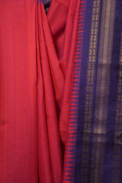 Red Raw Silk Saree - SRRRSS1046