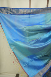 Dual Tone Blue Maheshwari Saree- SRDTBMS1366