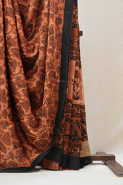 Rust Orange HBP Modal Silk Saree - SRROMSS356