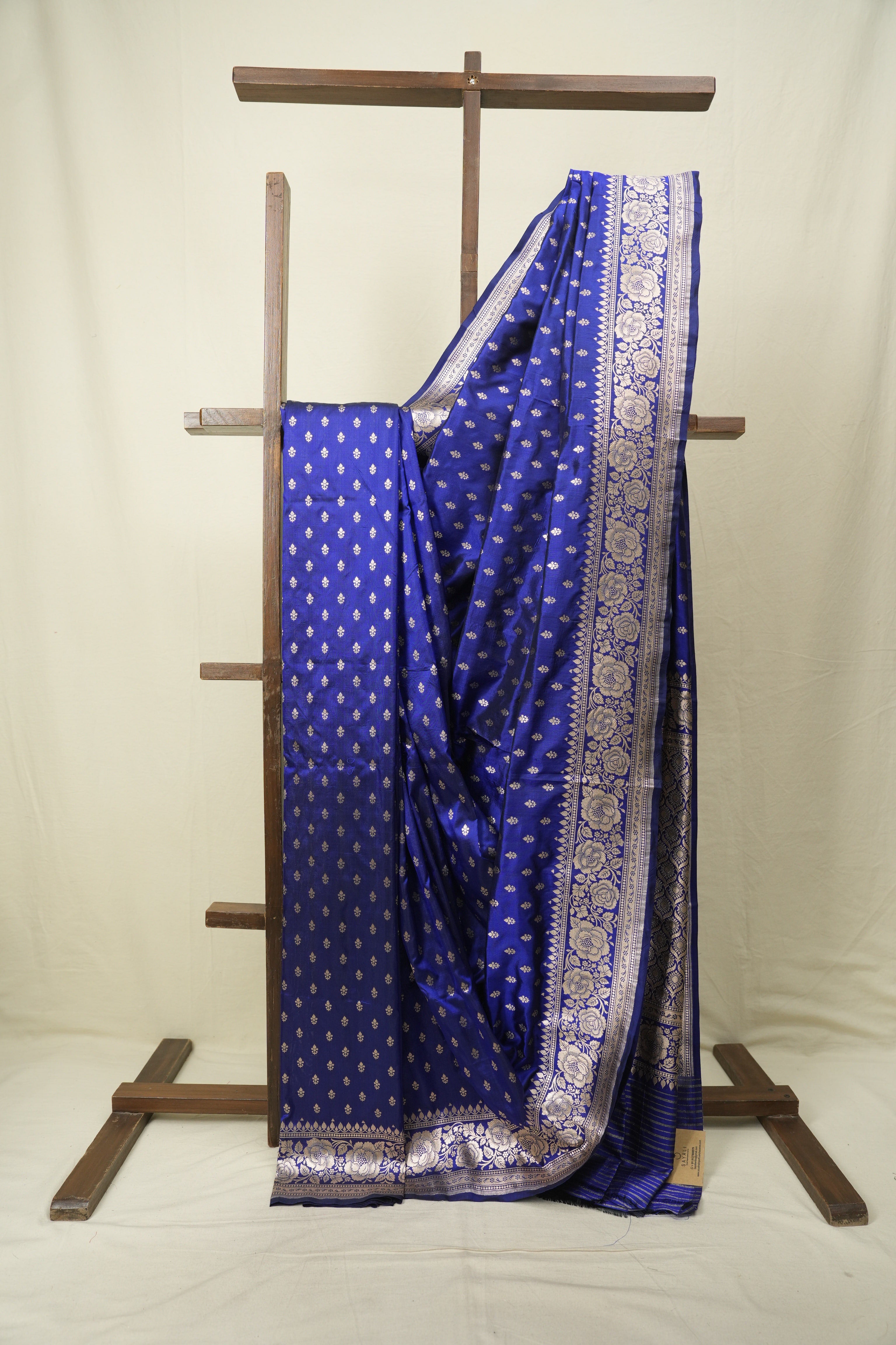Navy Blue Banarasi Silk Saree - SRNBBSS969