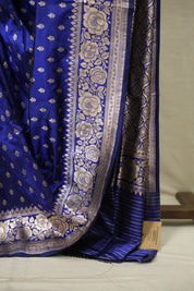 Navy Blue Banarasi Silk Saree - SRNBBSS969