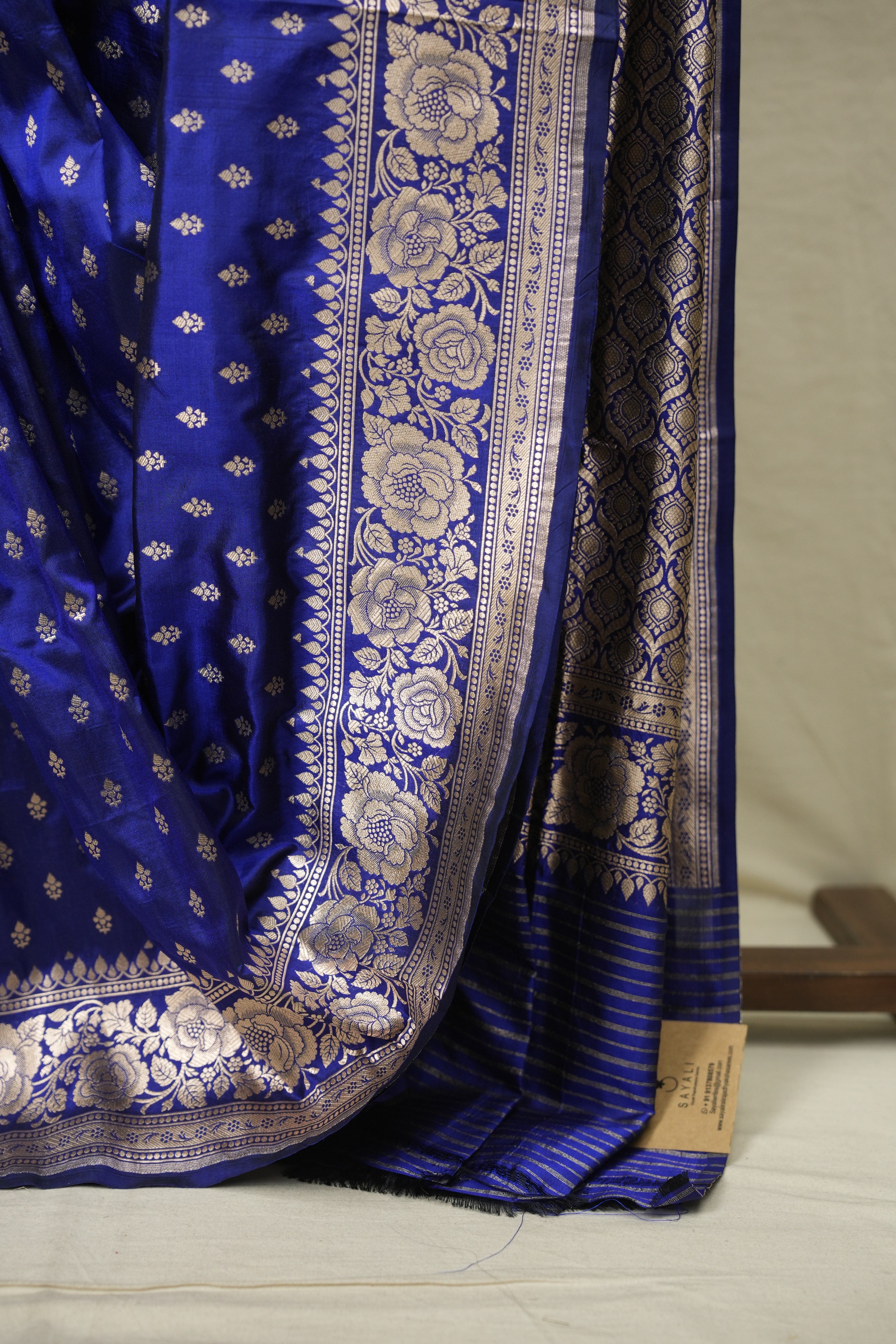 Navy Blue Banarasi Silk Saree - SRNBBSS969