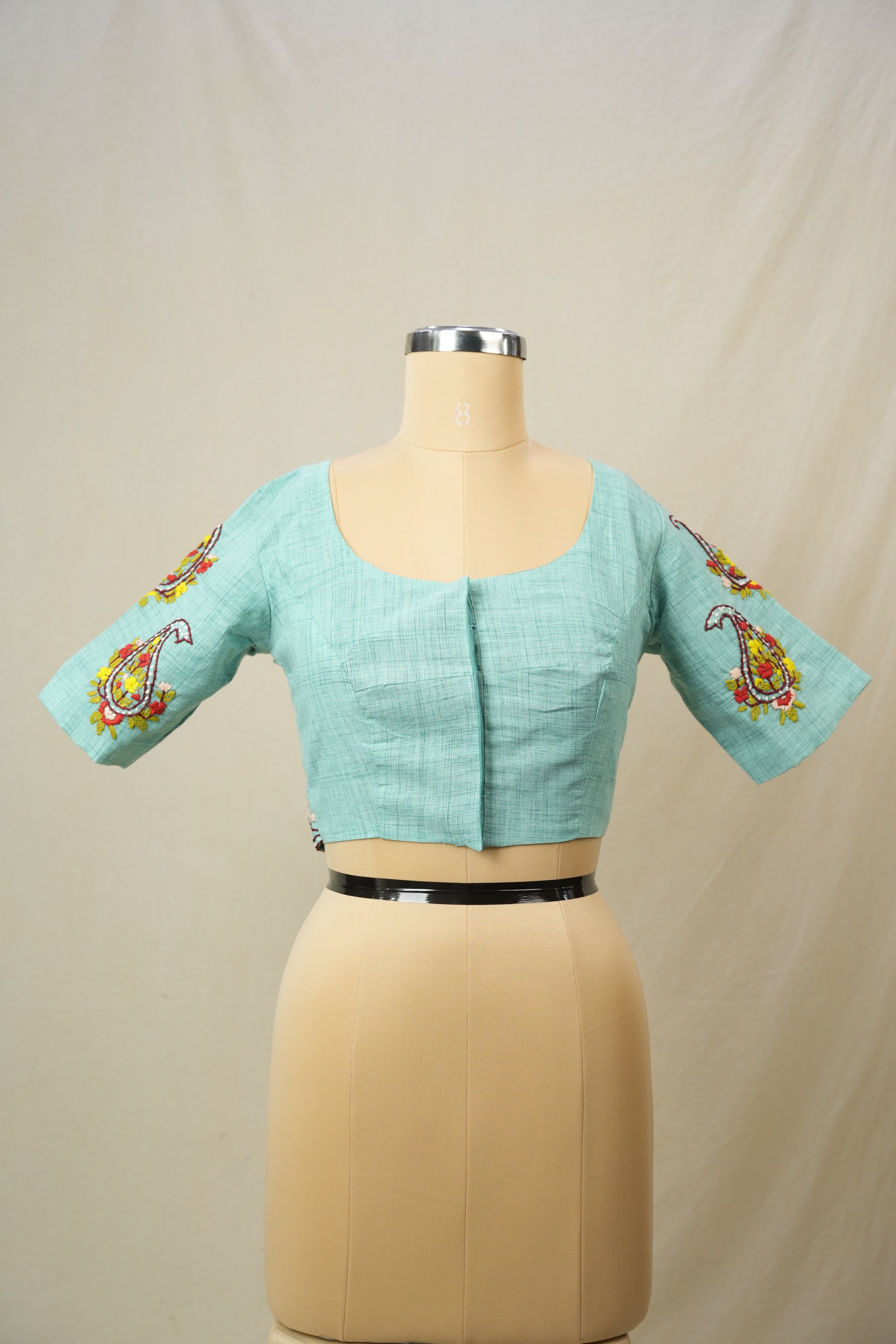 Aqua Green Cotton Blouse - SRAGCB38