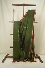 Dual Tone Green Maheshwari Saree - SRDTGMS1316