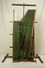Dual Tone Green Maheshwari Saree - SRDTGMS1316