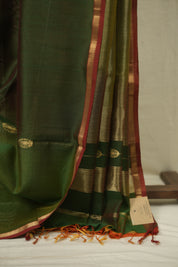Dual Tone Green Maheshwari Saree - SRDTGMS1316