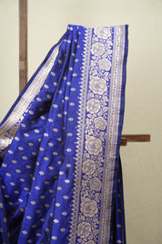 Navy Blue Banarasi Silk Saree - SRNBBSS969