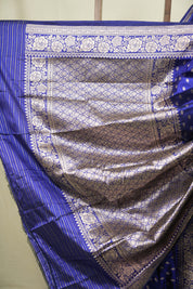 Navy Blue Banarasi Silk Saree - SRNBBSS969