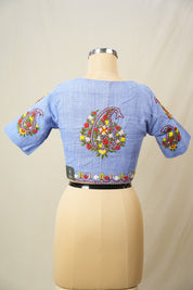 Light Blue Cotton Blouse - SRLBCB39
