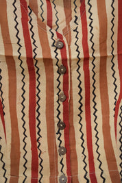 Beige HBP Cotton V-Neck Blouse-SRBCVNB153