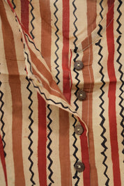 Beige HBP Cotton V-Neck Blouse-SRBCVNB153