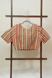 Beige HBP Cotton V-Neck Blouse-SRBCVNB153