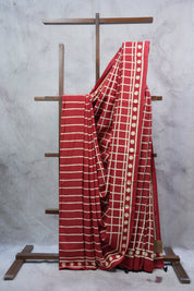 Maroon HBP Cotton Saree - SRMCS2207