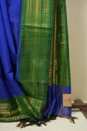 Royal Blue Raw Silk Saree - SRRBRSS1043