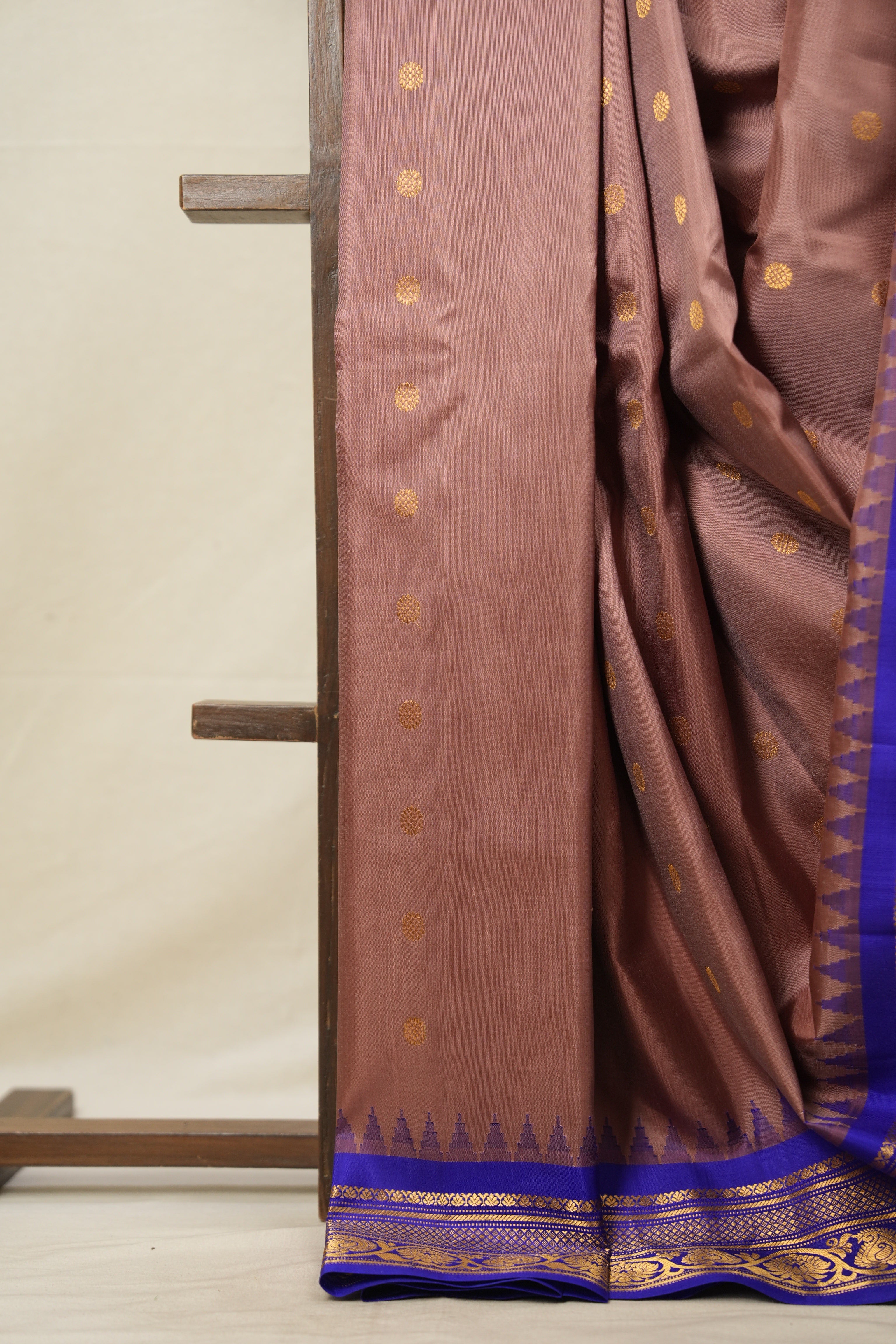 Dusty Pink Gadwal Silk Saree - SRDPGSS599