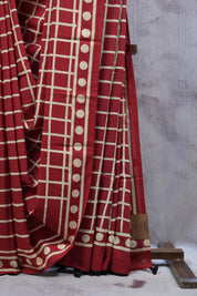 Maroon HBP Cotton Saree - SRMCS2207