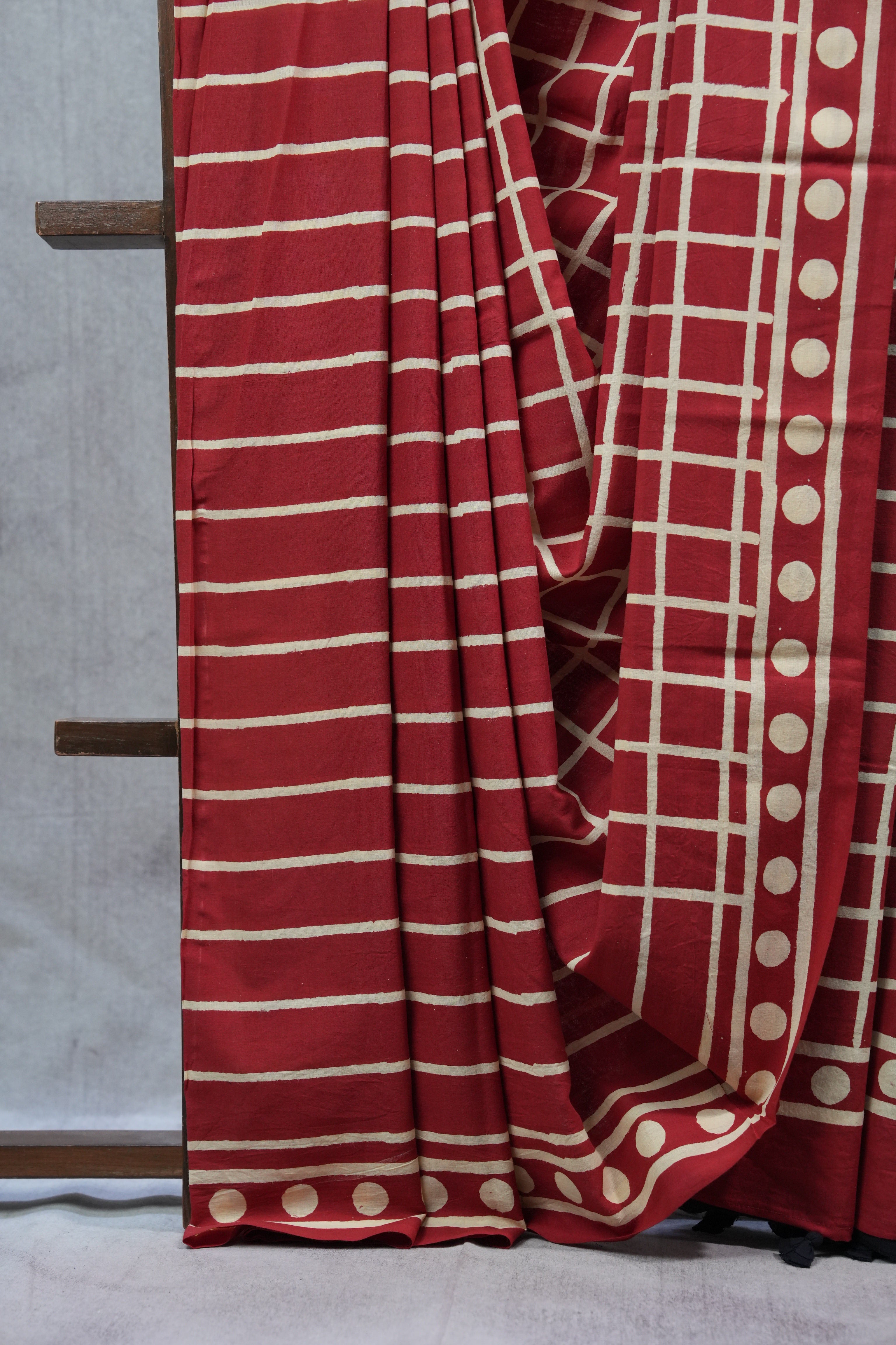 Maroon HBP Cotton Saree - SRMCS2207