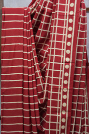 Maroon HBP Cotton Saree - SRMCS2207