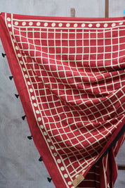 Maroon HBP Cotton Saree - SRMCS2207