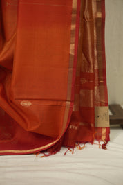 Dual Tone Rust Maheshwari Saree - SRDTRMS1319