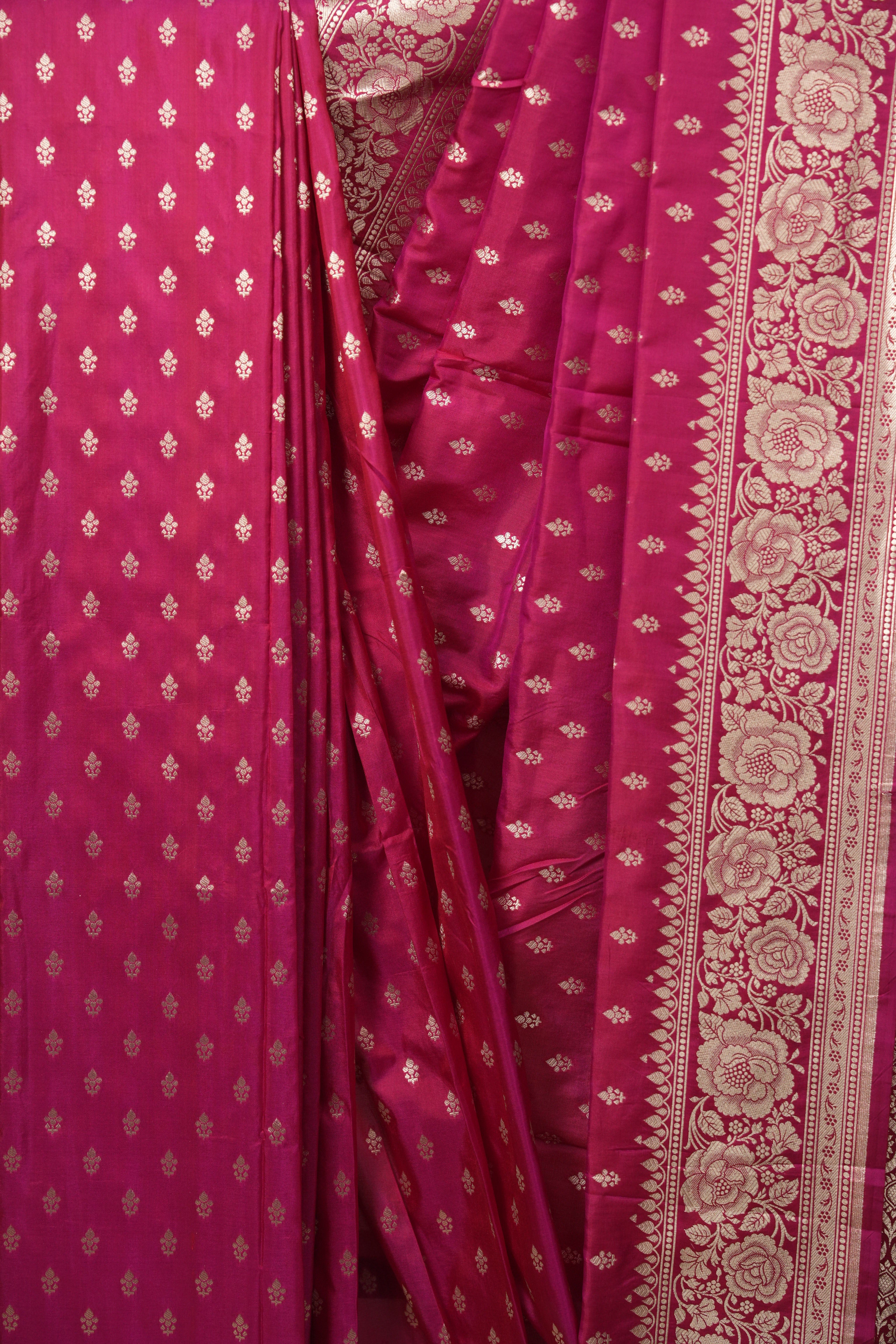 Rani Pink Banarasi Silk Saree - SRRPBSS970