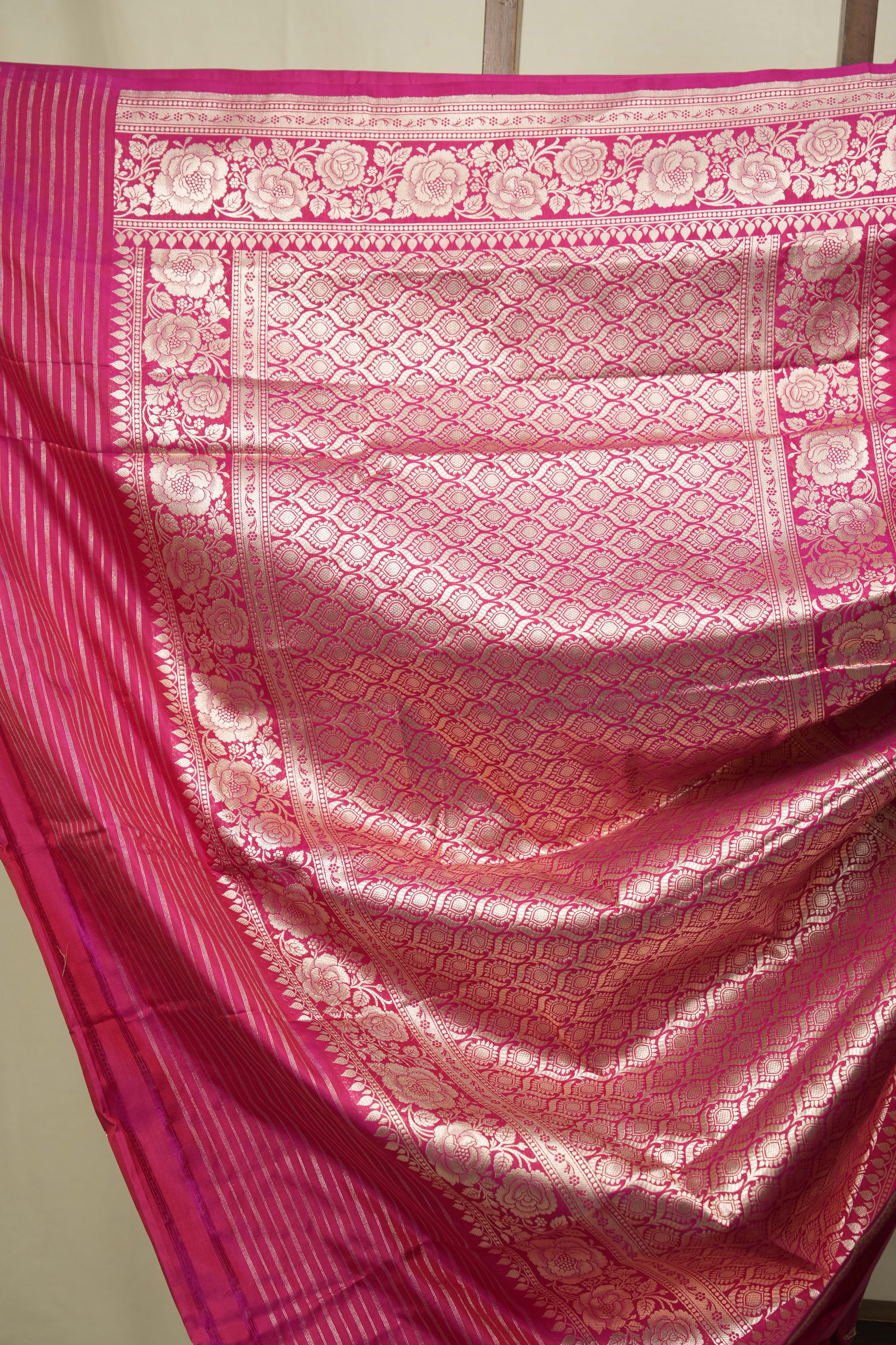 Rani Pink Banarasi Silk Saree - SRRPBSS970