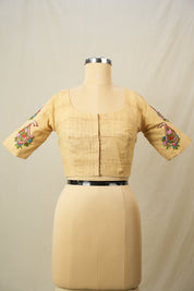 Cream Yellow Cotton Blouse - SRCYCB37