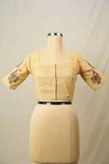 Cream Yellow Cotton Blouse - SRCYCB37