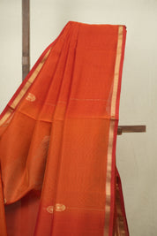 Dual Tone Rust Maheshwari Saree - SRDTRMS1319