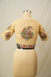 Cream Yellow Cotton Blouse - SRCYCB37